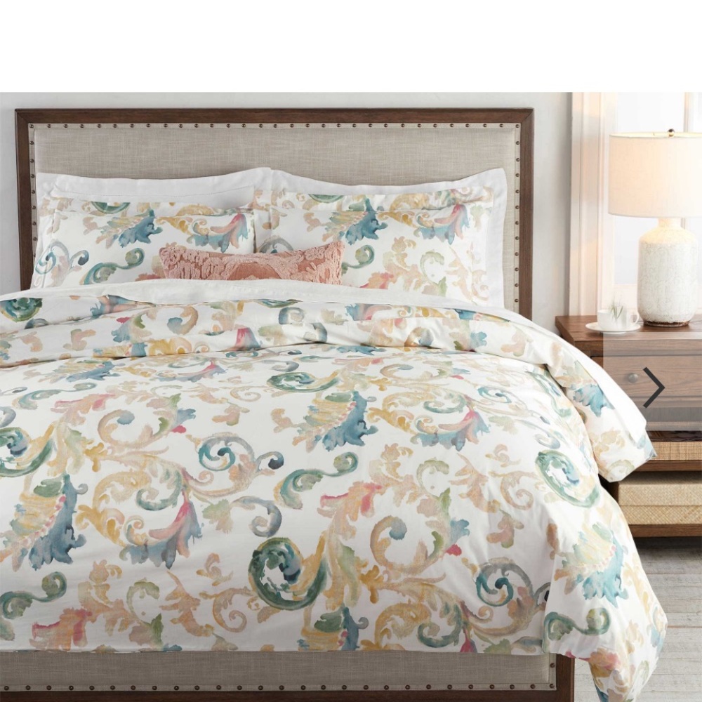 Pottery Barn Claudia Scroll Duvet - rare